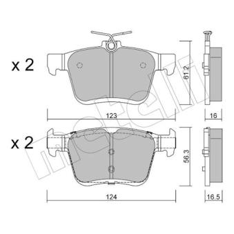 Jeu de 4 plaquettes de frein avant METELLI [22-0951-2]