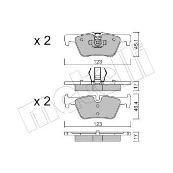 Jeu de 4 plaquettes de frein arrière METELLI OEM 34206799809