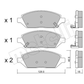 Jeu de 4 plaquettes de frein avant METELLI OEM 42439338