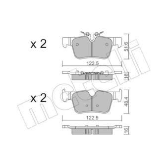Jeu de 4 plaquettes de frein arrière METELLI OEM 31423654