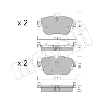 Jeu de 4 plaquettes de frein arrière METELLI 22-1136-0 pour NISSAN 200 E 200 - 184cv