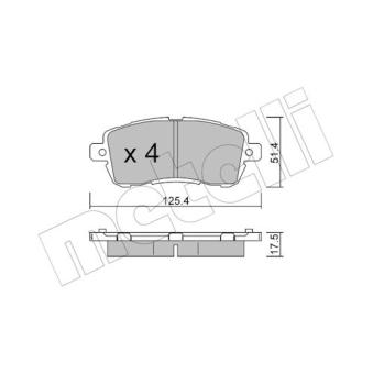 Jeu de 4 plaquettes de frein avant METELLI [22-1185-0]