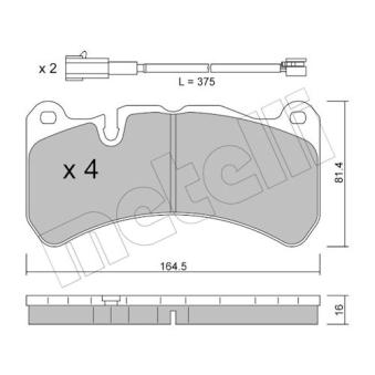 Jeu de 4 plaquettes de frein avant METELLI 22-1201-1