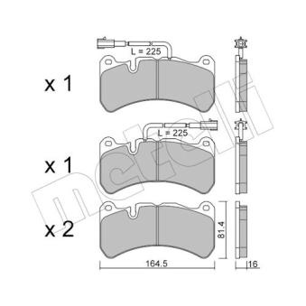 Jeu de 4 plaquettes de frein avant METELLI OEM 68309143AA