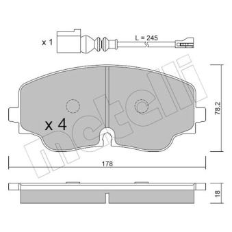 Jeu de 4 plaquettes de frein avant METELLI [22-1316-0]