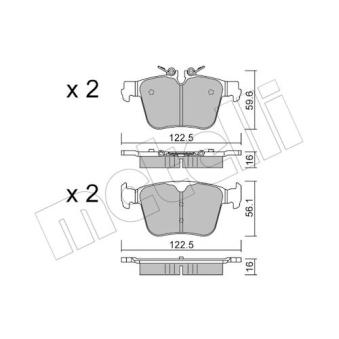 Jeu de 4 plaquettes de frein arrière METELLI OEM 32287446 Jeu de 4 plaquettes de frein arrière METELLI OEM 32287446
