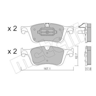Jeu de 4 plaquettes de frein avant METELLI [22-1365-1]