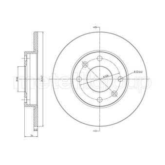 Jeu de 2 disques de frein avant METELLI 23-0100 pour MG MAESTRO 1.4 E - 60cv