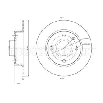 Jeu de 2 disques de frein avant METELLI OEM 6191063