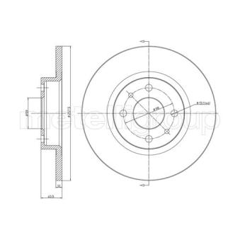 Jeu de 2 disques de frein avant METELLI OEM 51866264