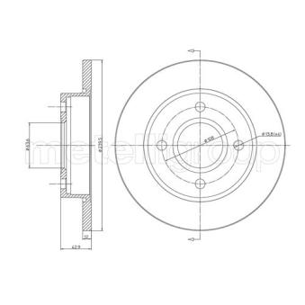 Jeu de 2 disques de frein avant METELLI OEM 1E0333251