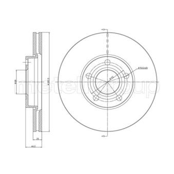 Jeu de 2 disques de frein avant METELLI OEM 8E0615301C
