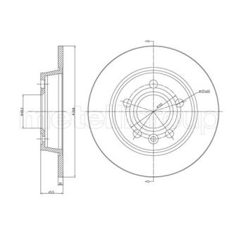 Jeu de 2 disques de frein arrière METELLI OEM 7M0615601B