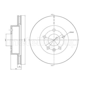 Jeu de 2 disques de frein avant METELLI OEM A6384210112