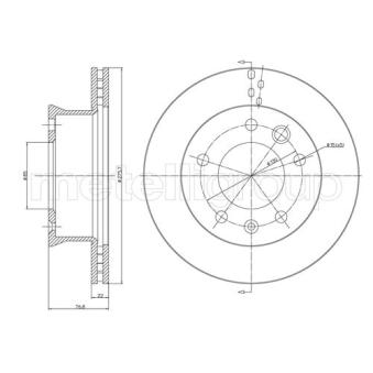 Jeu de 2 disques de frein avant METELLI OEM 9024210312