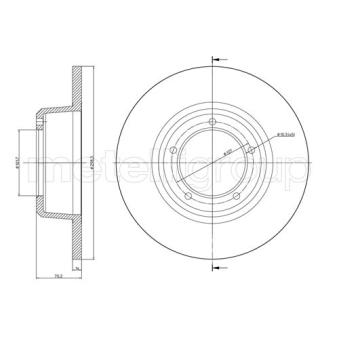 Jeu de 2 disques de frein avant METELLI OEM LR017951