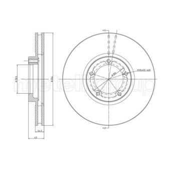 Jeu de 2 disques de frein avant METELLI OEM 5029815