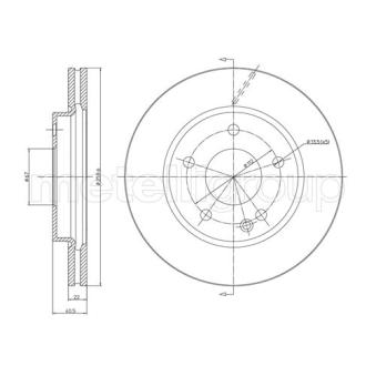 Jeu de 2 disques de frein avant METELLI OEM A1684210212