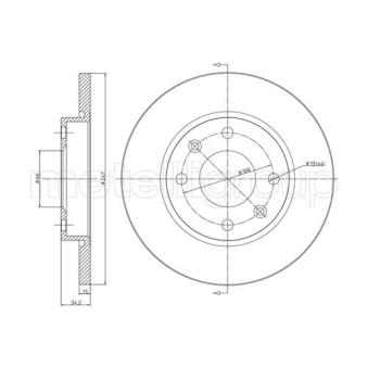 Jeu de 2 disques de frein avant METELLI OEM 4246R9