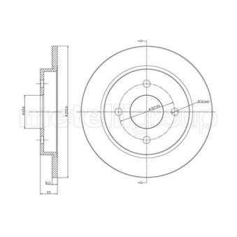 Jeu de 2 disques de frein arrière METELLI OEM 1780880