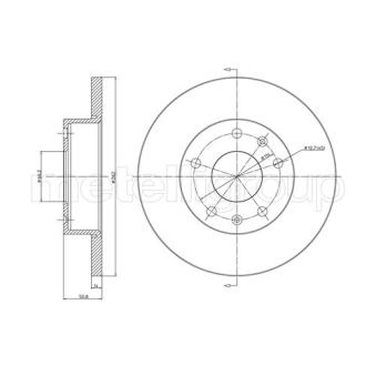 Jeu de 2 disques de frein avant METELLI OEM SDB100830