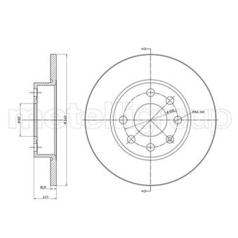 Jeu de 2 disques de frein avant METELLI OEM 569020 Jeu de 2 disques de frein avant METELLI OEM 569020