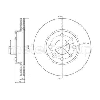 Jeu de 2 disques de frein avant METELLI OEM 569021