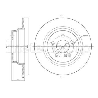 Jeu de 2 disques de frein arrière METELLI OEM 000423101207