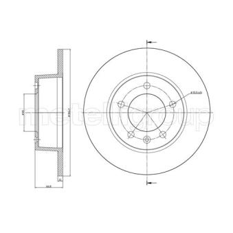 Jeu de 2 disques de frein arrière METELLI OEM 4403045