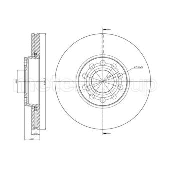 Jeu de 2 disques de frein avant METELLI OEM 4B0615301B Jeu de 2 disques de frein avant METELLI OEM 4B0615301B