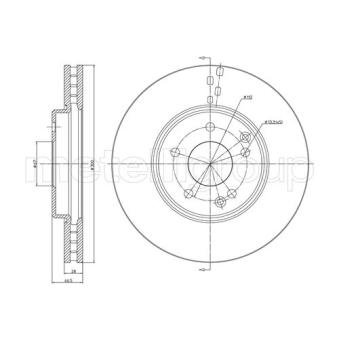 Jeu de 2 disques de frein avant METELLI OEM 2104211512