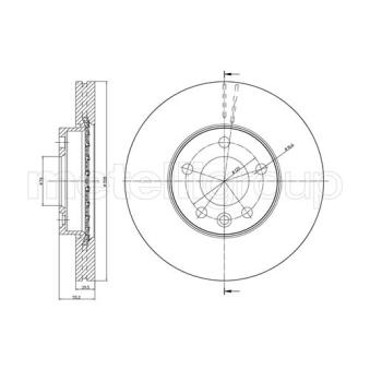 Jeu de 2 disques de frein avant METELLI OEM 7H0615301D