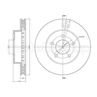 Jeu de 2 disques de frein avant METELLI OEM 52128247AA