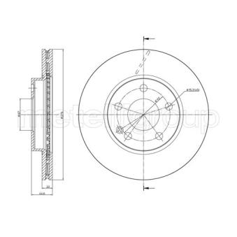 Jeu de 2 disques de frein avant METELLI 23-0831C pour MERCEDES-BENZ CLASSE B B 180 NGT - 116cv