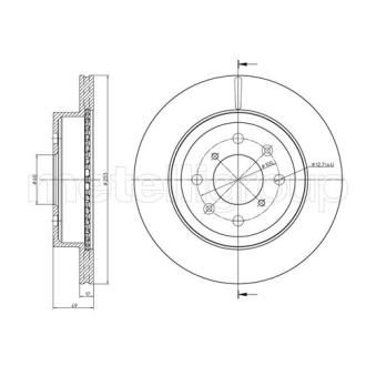 Jeu de 2 disques de frein avant METELLI OEM 5531186G02