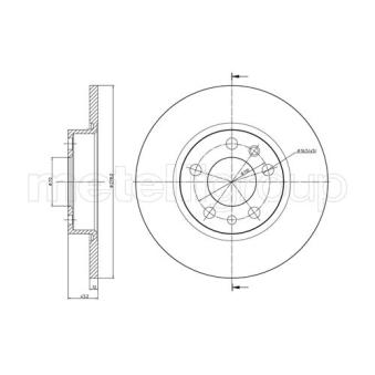 Jeu de 2 disques de frein arrière METELLI 23-0862C pour FIAT 500X 2.0 D Multijet 4x4 - 140cv