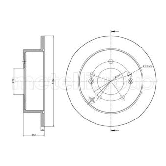 Jeu de 2 disques de frein arrière METELLI OEM 5841139300