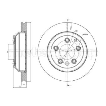 Jeu de 2 disques de frein arrière METELLI OEM 7L6615601D
