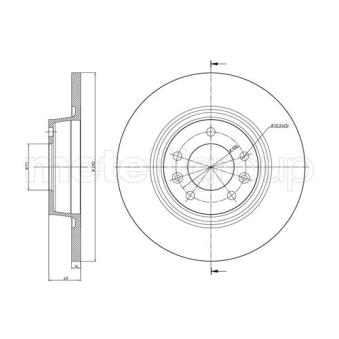 Jeu de 2 disques de frein arrière METELLI 23-0888C pour FIAT SCUDO 2.0 D Multijet - 136cv