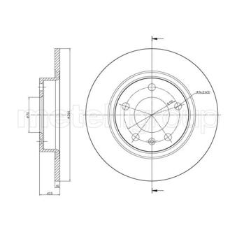 Jeu de 2 disques de frein arrière METELLI OEM 569418
