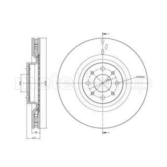 Jeu de 2 disques de frein avant METELLI 23-0915C pour AUDI A6 1.9 Multijet - 190cv