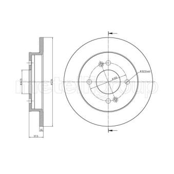 Jeu de 2 disques de frein arrière METELLI OEM 584110X500