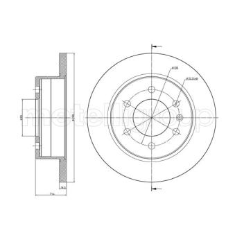 Jeu de 2 disques de frein arrière METELLI OEM 2E0615601A