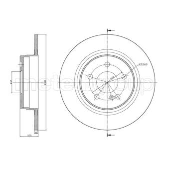 Jeu de 2 disques de frein arrière METELLI 23-0938C pour RENAULT ESPACE E 250 CGI - 207.447)