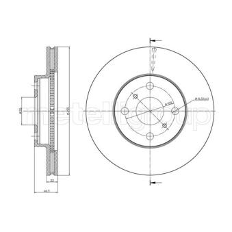 Jeu de 2 disques de frein avant METELLI OEM 4351252120