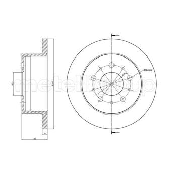 Jeu de 2 disques de frein arrière METELLI OEM 51740245