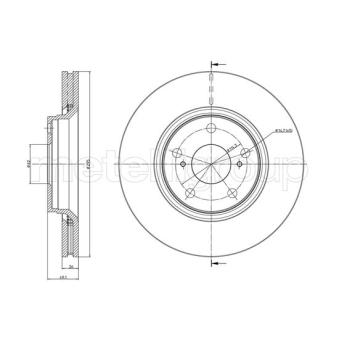 Jeu de 2 disques de frein avant METELLI OEM 435120F030 Jeu de 2 disques de frein avant METELLI OEM 435120F030