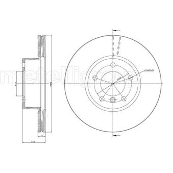 Jeu de 2 disques de frein avant METELLI OEM 34116855006