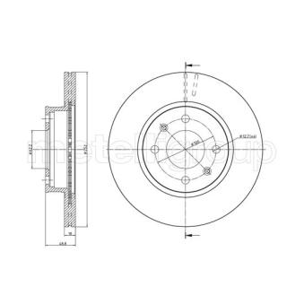 Jeu de 2 disques de frein avant METELLI OEM 5171207700