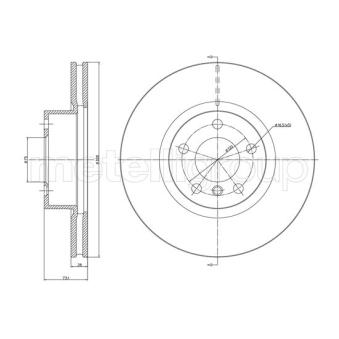 Jeu de 2 disques de frein avant METELLI OEM 34106787490